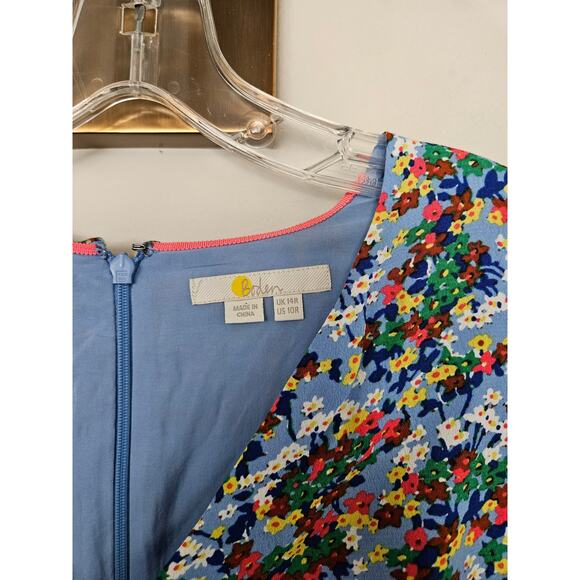 Boden Hazy Blue Ditsy Field Floral Tessa Midi Dress Size 10R - Picture 6 of 16